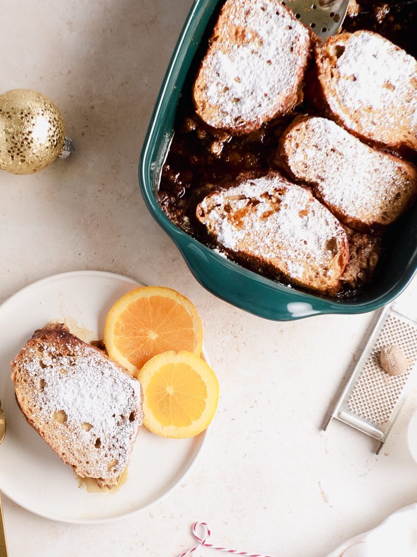 Gingerbread creme Brulee toast ion table