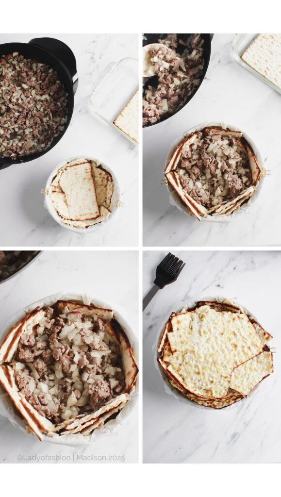 cake tin with matzah