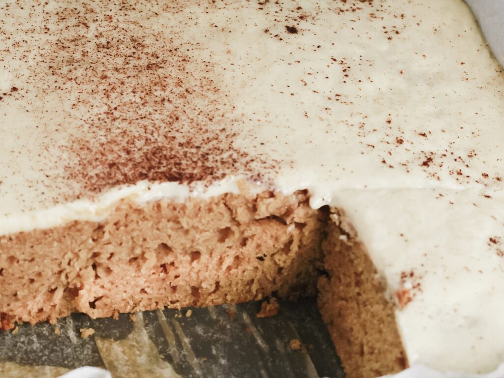 sliced cake zoomed in shot